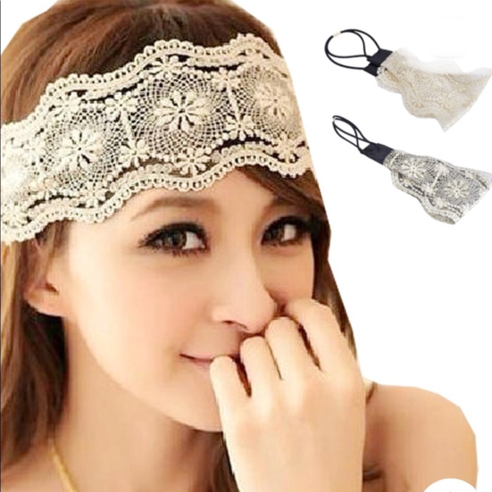 Lace Headband - beige